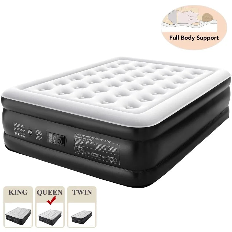 Elevated Queen Air Mattress with Built-in Pump
