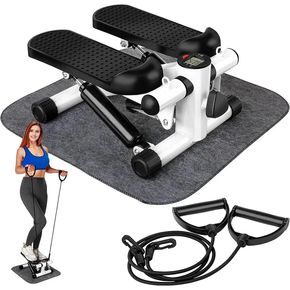Mini Stepper Stair Stepper Max 120kg Twist Stepper Machine LED Display Slimming Treadmill with Pull Rope Exercise Equipment
