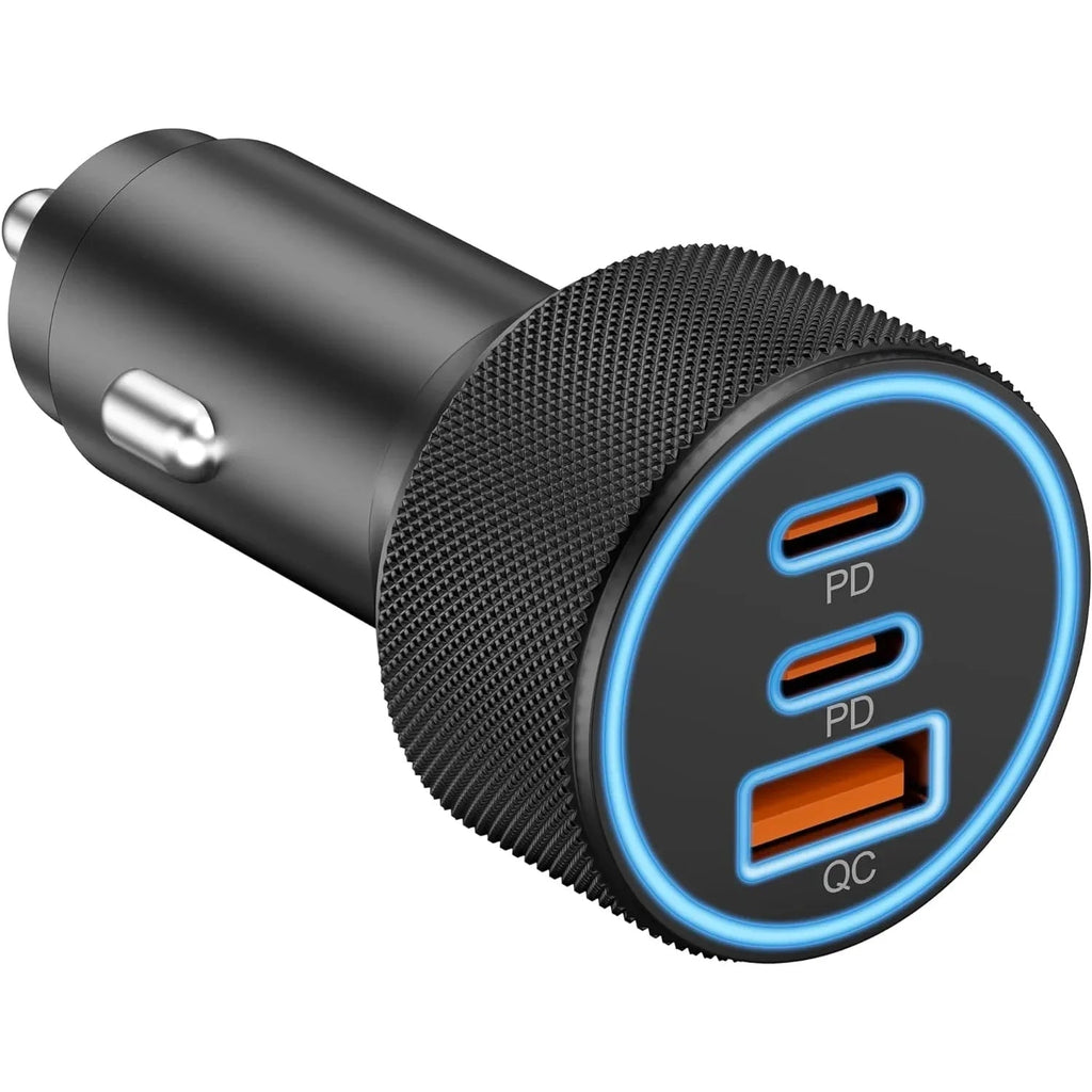 Car Charger | 3-Port USB-C Fast Charging Adapter
