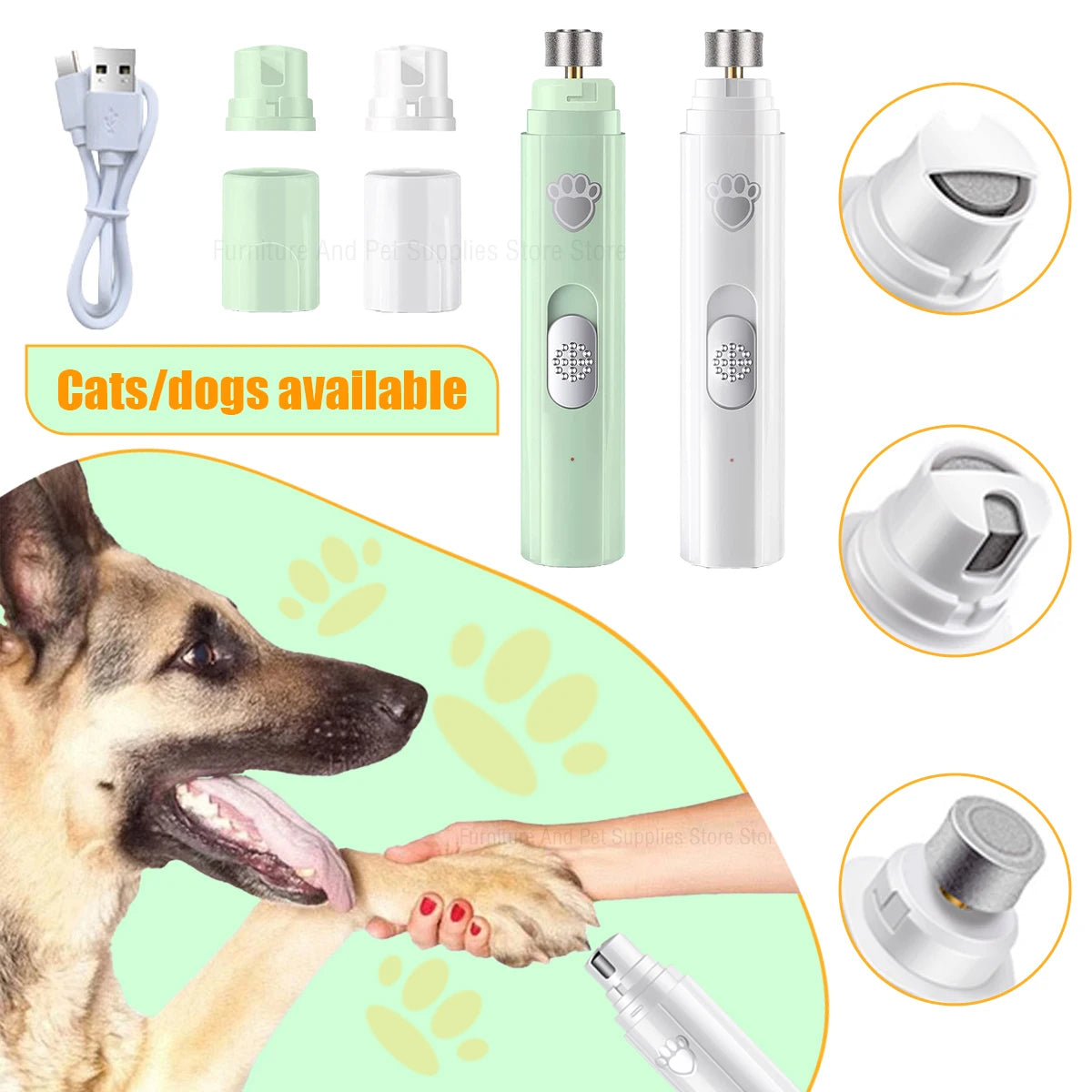 Electric Dog Nail Grinder Pet Nail Clipper | Rechargeable Pet Nail Trimmer