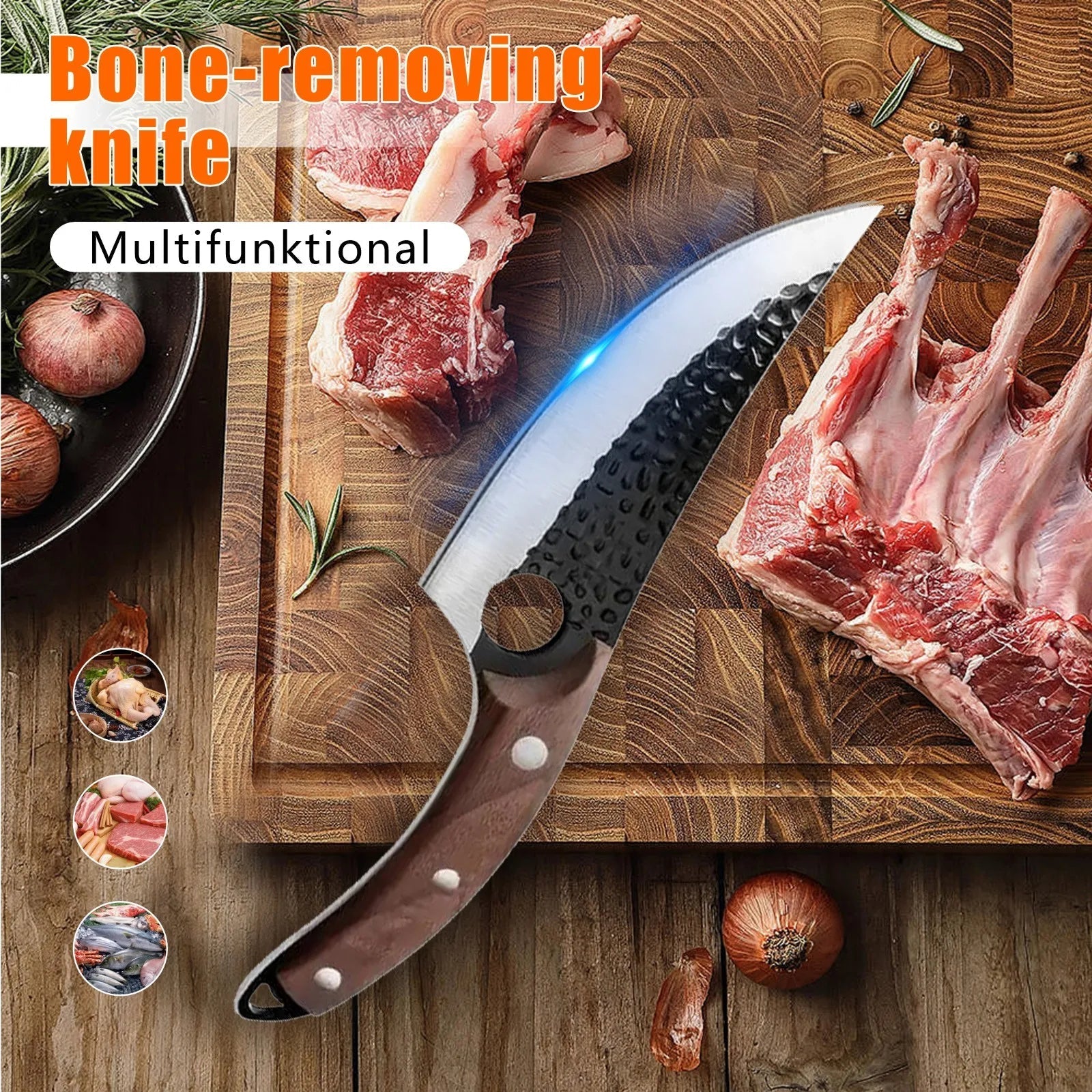 Heavy-Duty Boning Knife with Wood Handle