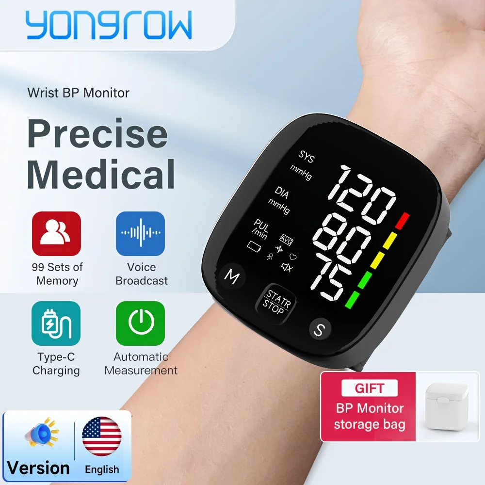 Blood Pressure Monitor | Rechargeable Wrist Monitor with Voice