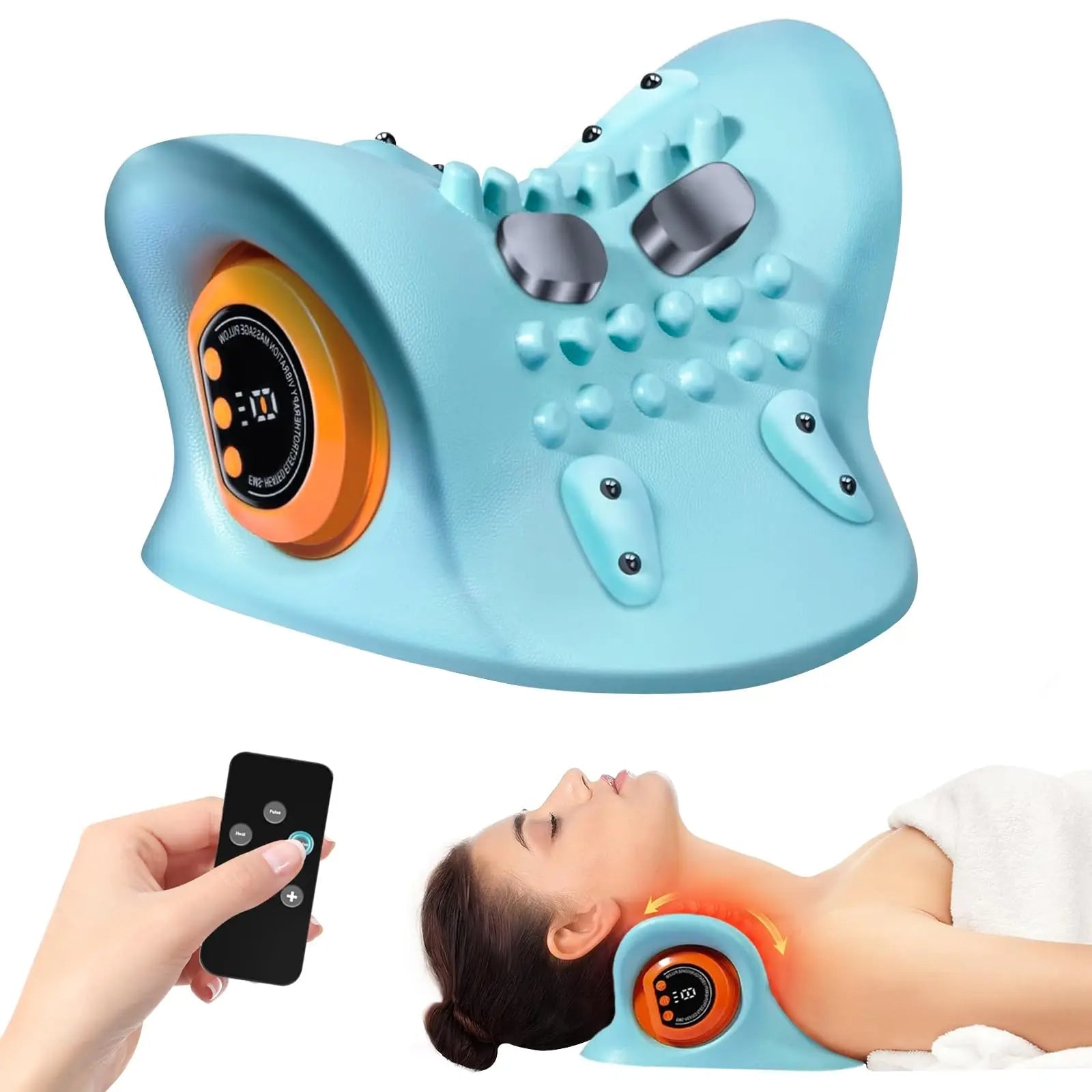 Neck Massager Pillow | 3-in-1 Traction & Heat Therapy
