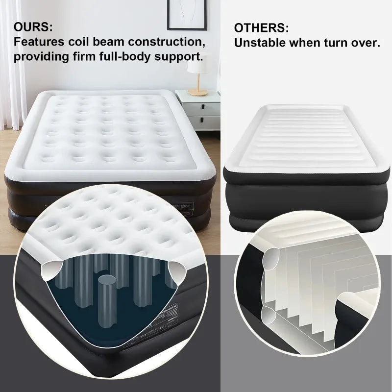 Elevated Queen Air Mattress with Built-in Pump