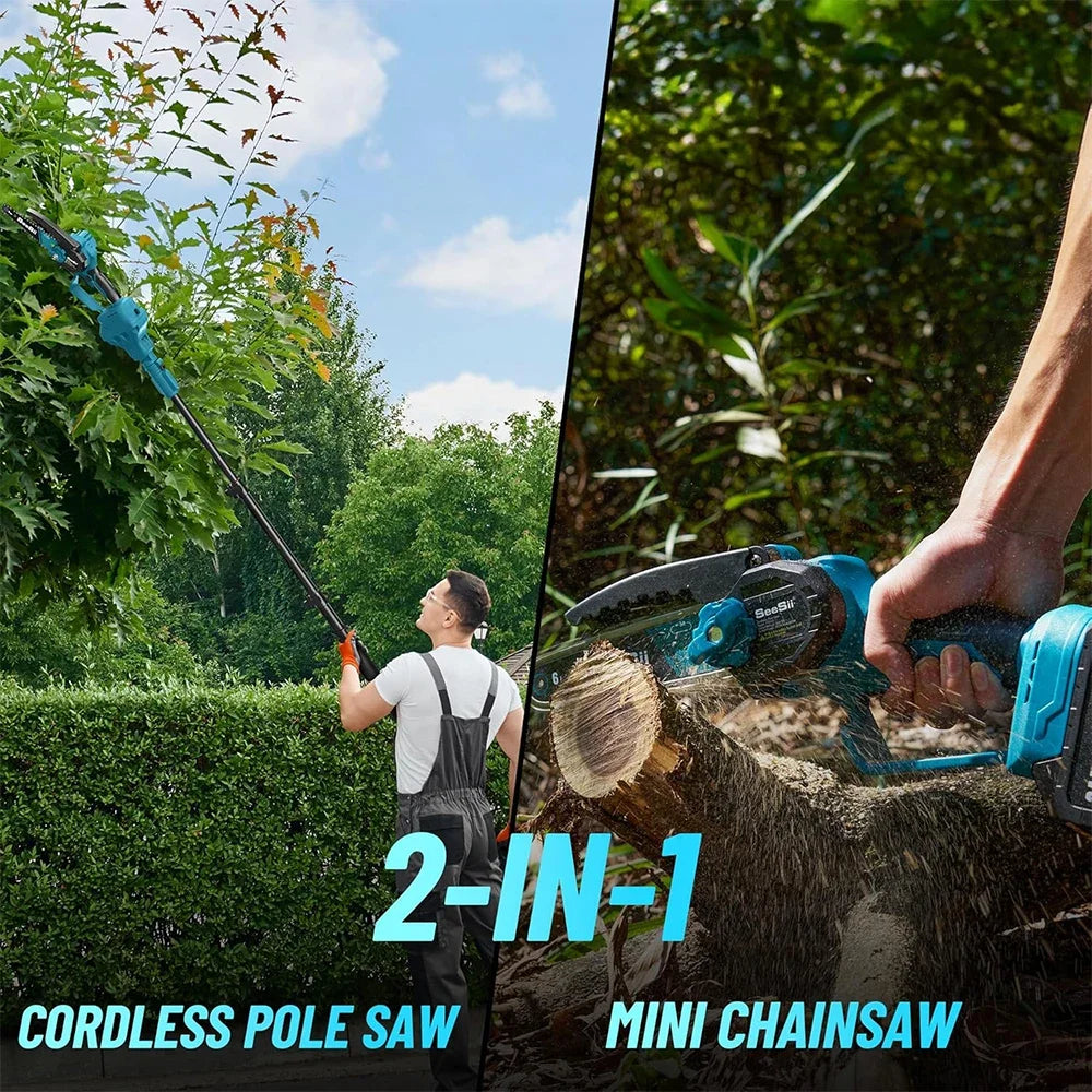 Pole Saw | 2-in-1 Cordless Chainsaw & Trimmer