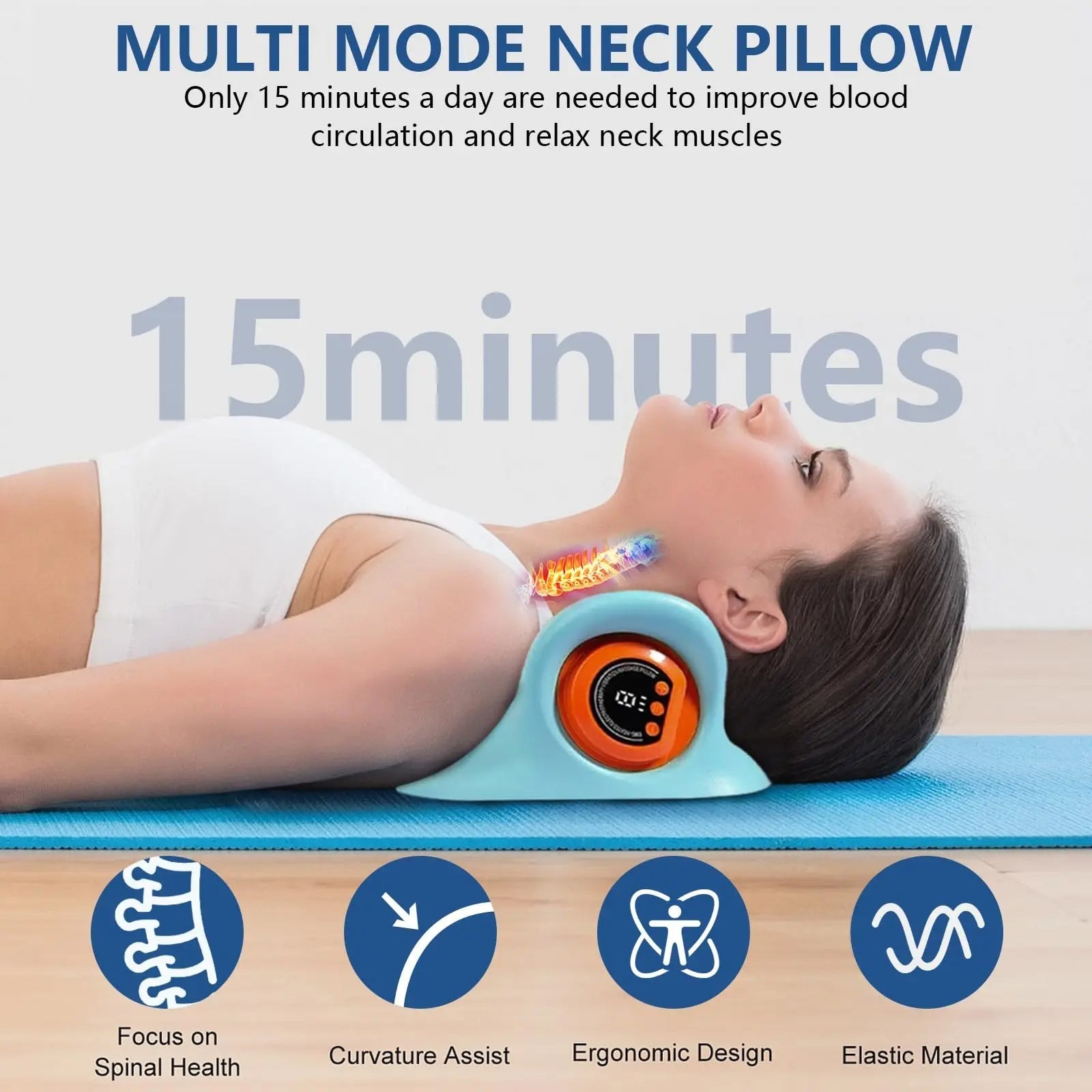 Neck Massager Pillow | 3-in-1 Traction & Heat Therapy