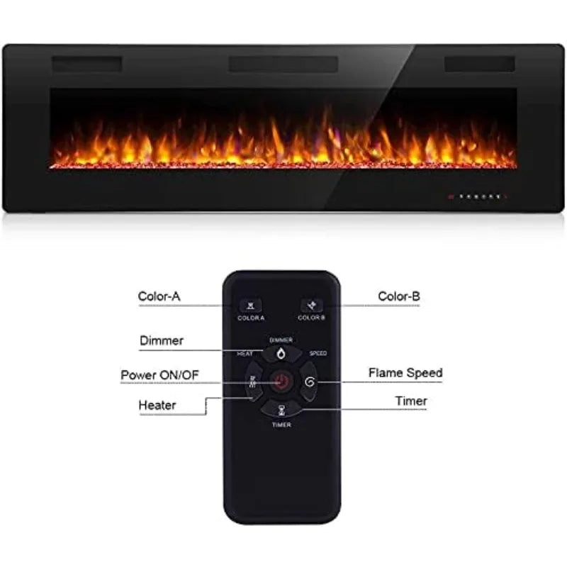 Wall-Mounted & Recessed Electric Fireplace