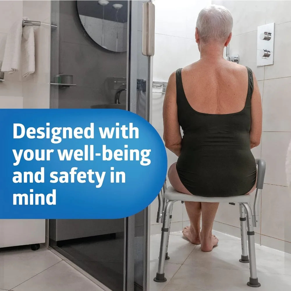 Shower Chair | Heavy Duty 350lb Bath Seat with Back & Arms