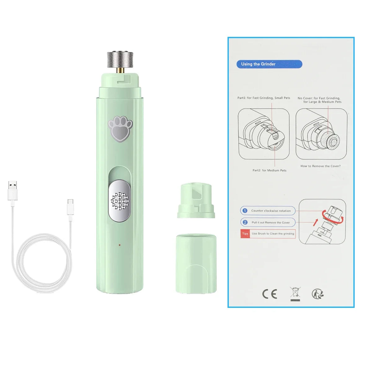 Electric Dog Nail Grinder Pet Nail Clipper | Rechargeable Pet Nail Trimmer