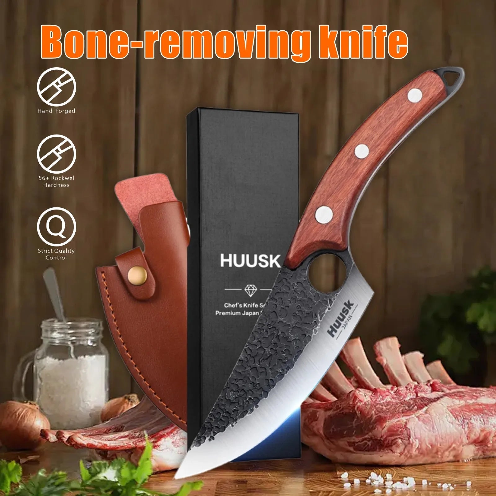 Heavy-Duty Boning Knife with Wood Handle