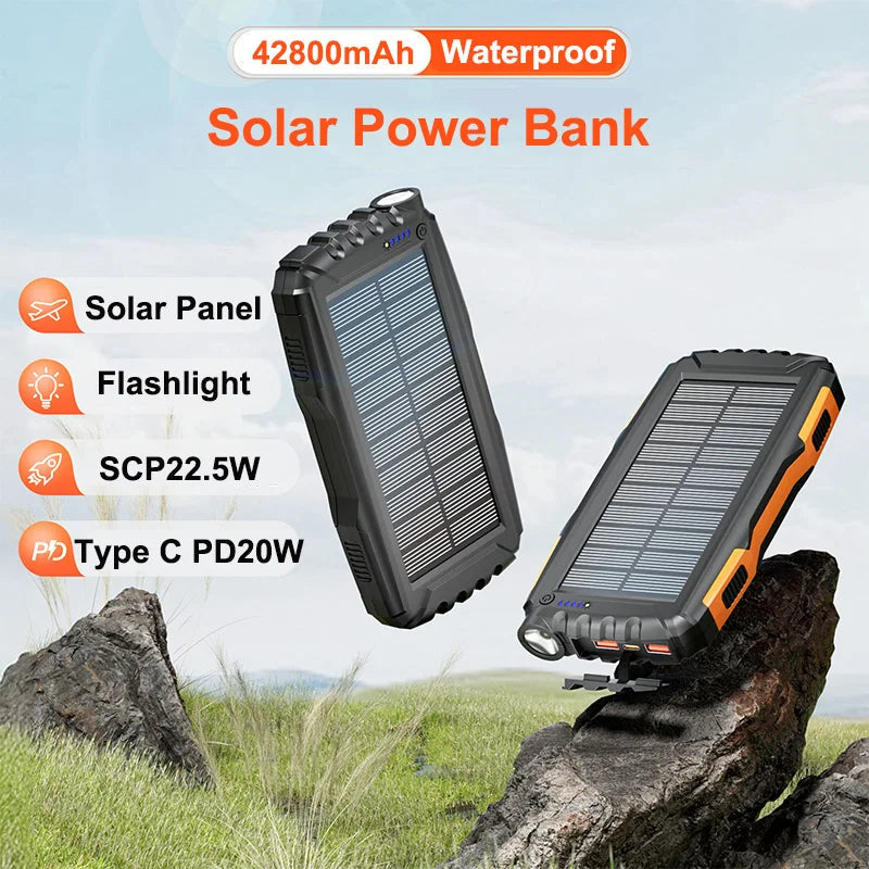 Solar Power Bank Charger | Waterproof Portable Charger
