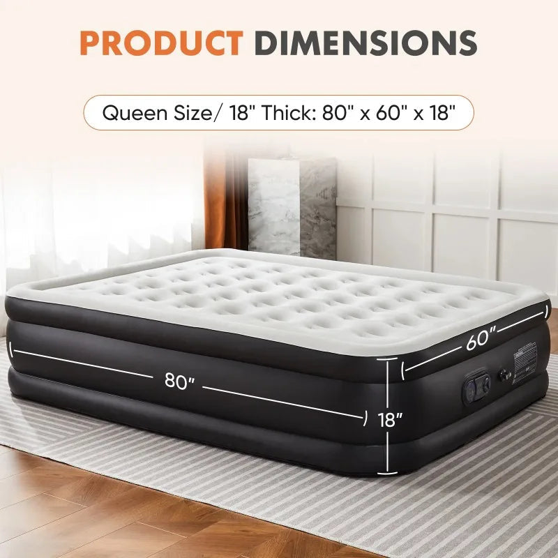 Raised Queen Air Mattress with Built-in Pump