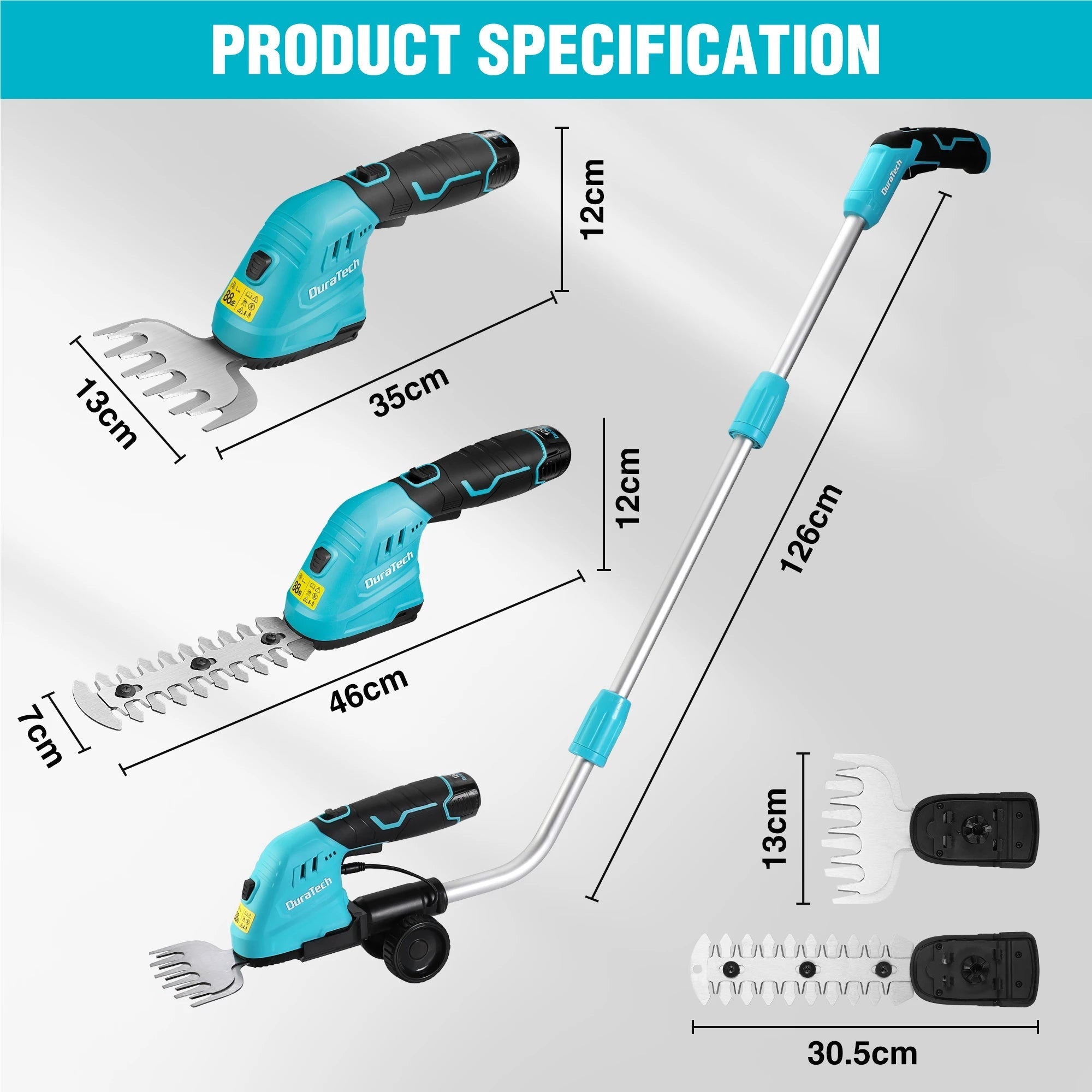 Cordless Grass Shear | 2-in-1 Shrub Trimmer with Extension Pole