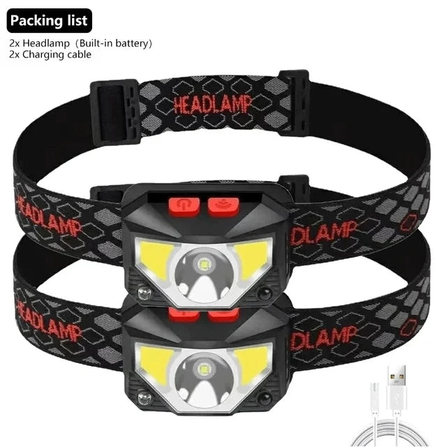 LED Headlamp | Motion Sensor Rechargeable Headlight