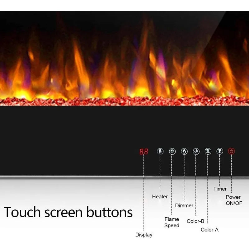 Wall-Mounted & Recessed Electric Fireplace