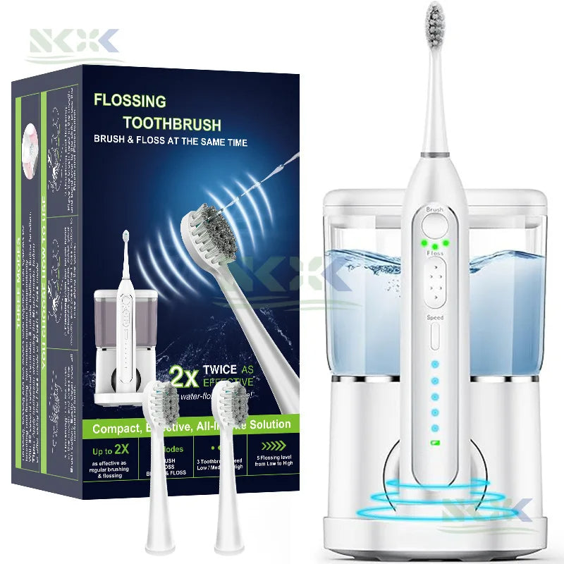 Electric Toothbrush | 2-in-1 Sonic Flossing Toothbrush