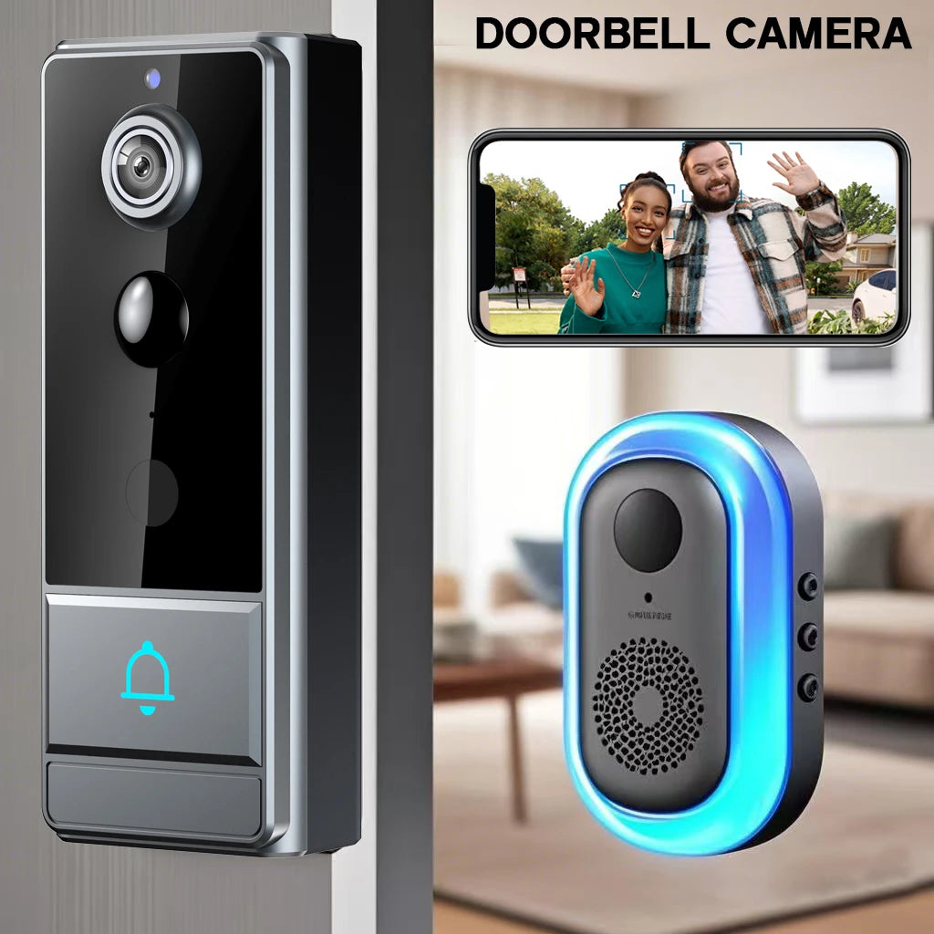 Wireless Smart Video Doorbell, WiFi home Security Camera, Two-way Audio, Night Vision, Battery,Home Burglar Alarm