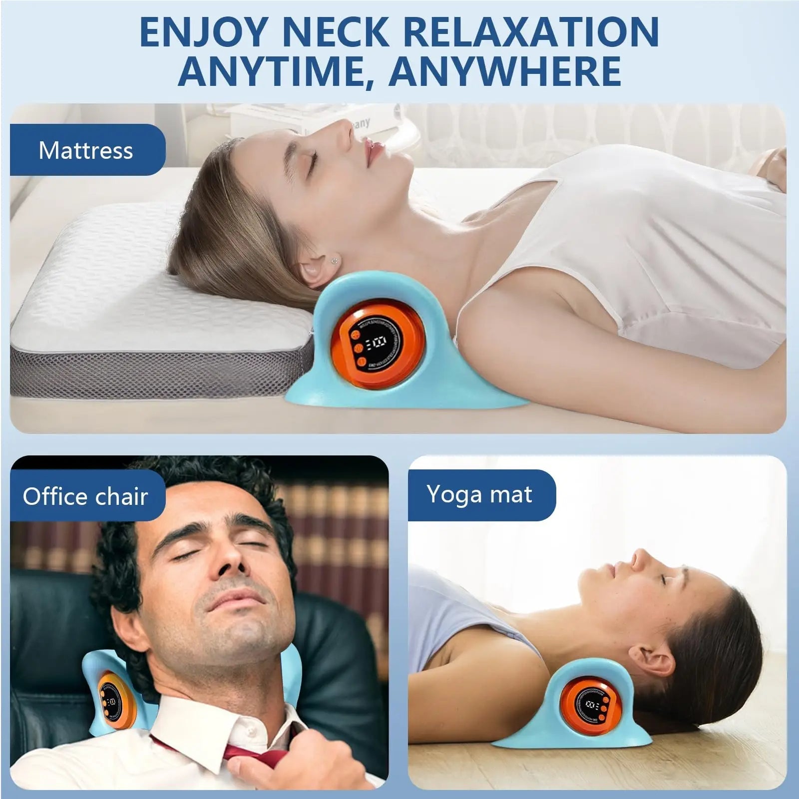 Neck Massager Pillow | 3-in-1 Traction & Heat Therapy