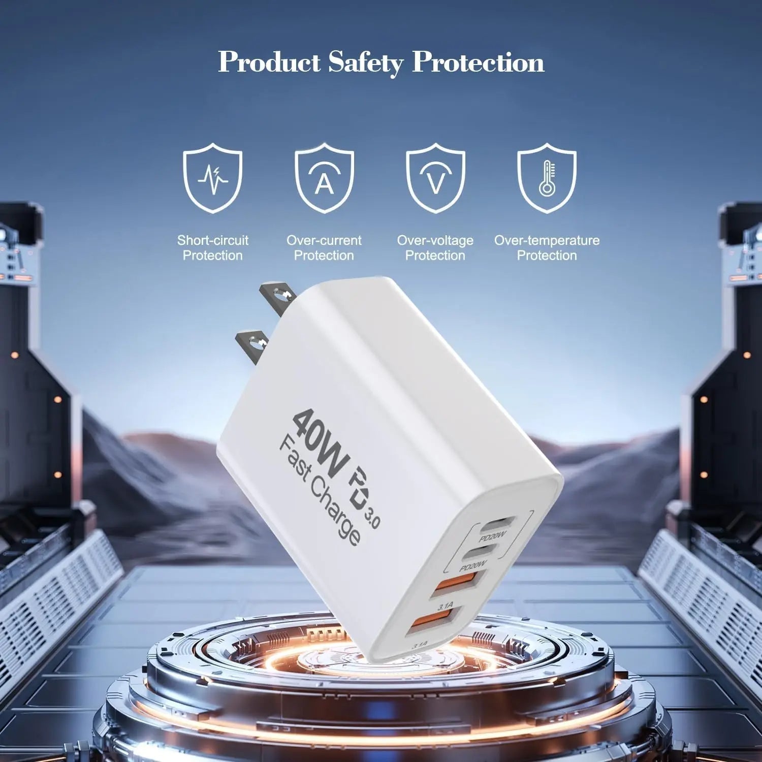 USB Wall Adapter | 4-Port Wall Adapter for iPhone & iPad