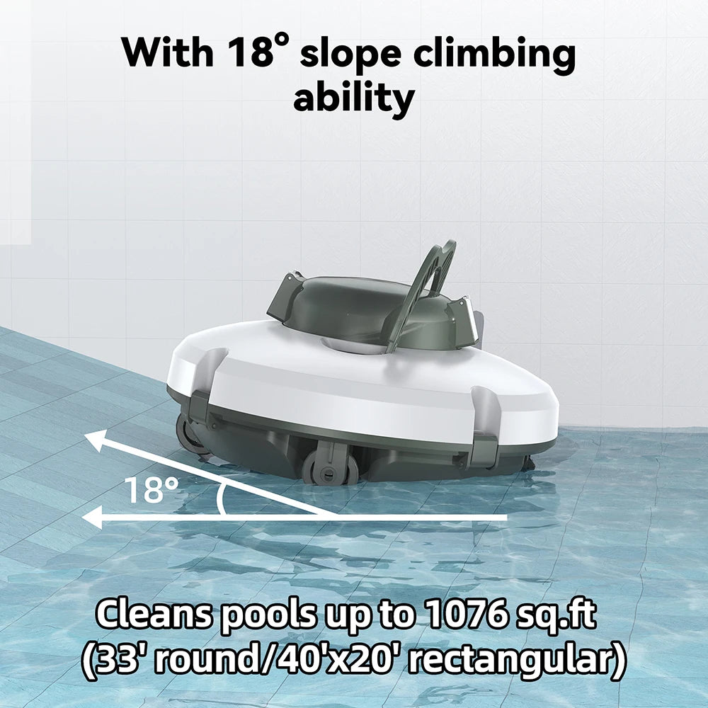 Robotic Pool Cleaner | Cordless Automatic Pool Vacuum