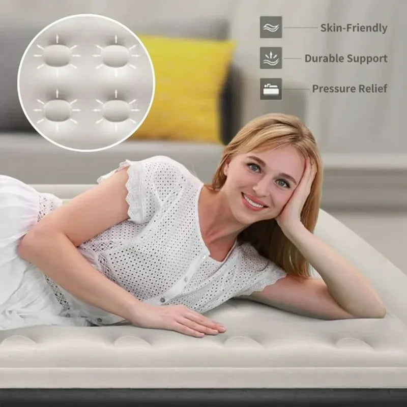 Elevated Queen Air Mattress with Built-in Pump