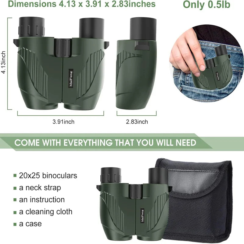 Binoculars | Compact Waterproof Pocket Scope