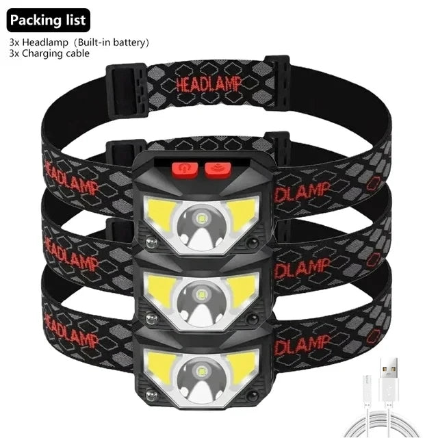 LED Headlamp | Motion Sensor Rechargeable Headlight