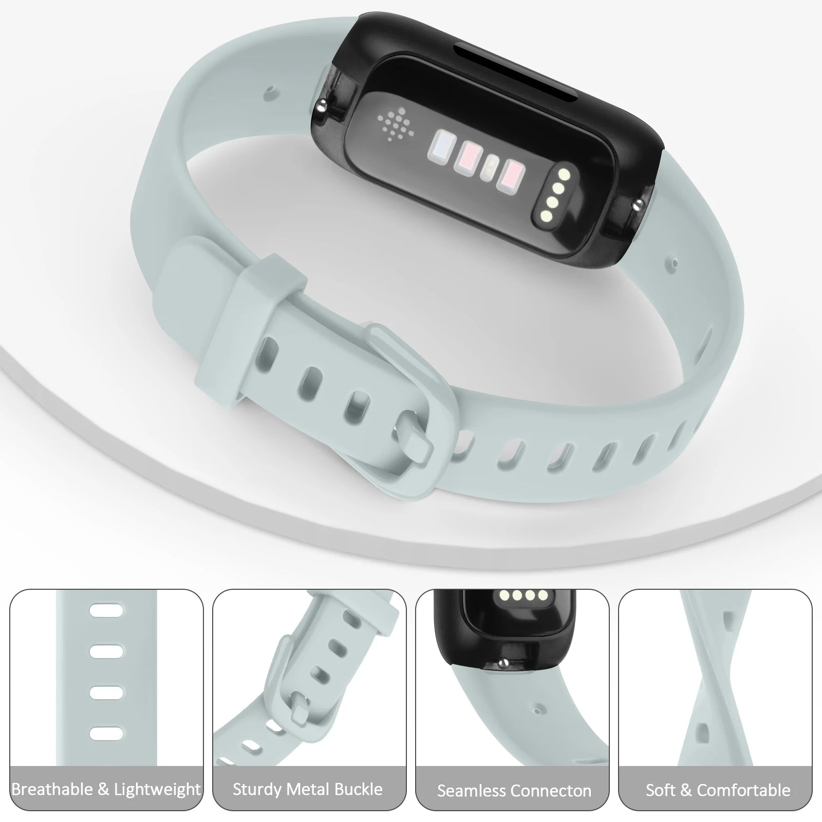 Silicone Strap: Soft Sport Bracelet Replacement Watchband for Activity Tracker