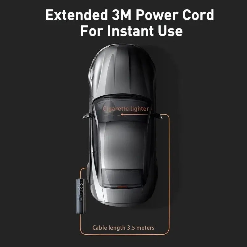 Car Tire Air Pump 12V 150PSI Air Compressor Portable Wired Electric Inflator For Car Motorcycle Bicycle with Extended Power Cord