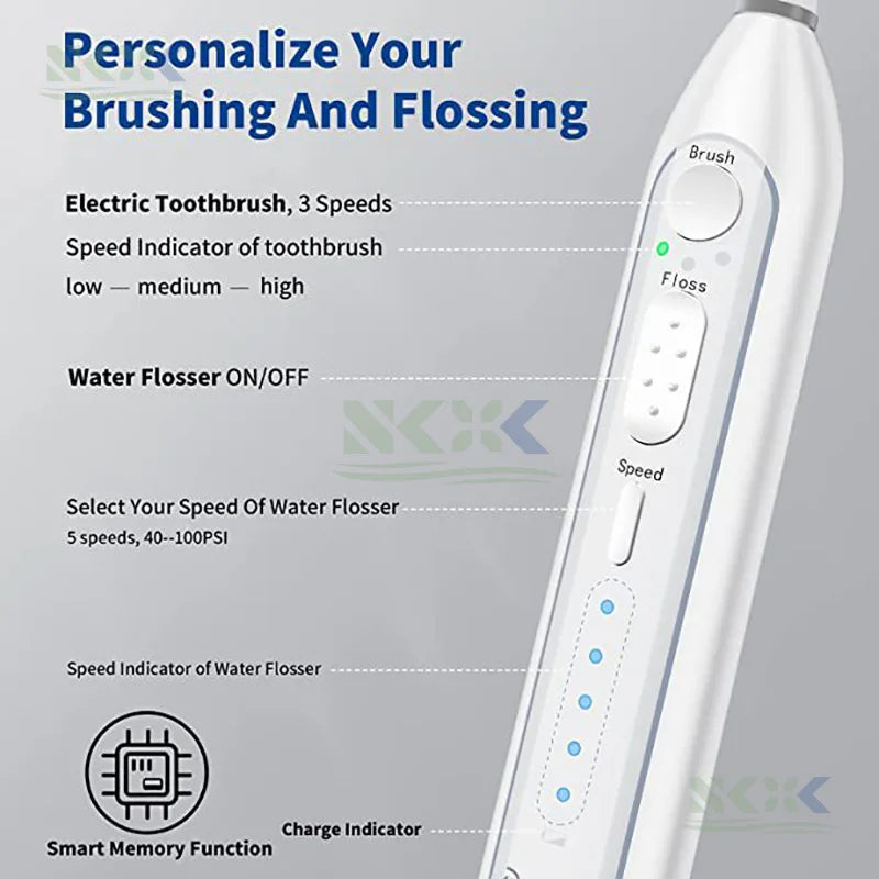 Electric Toothbrush | 2-in-1 Sonic Flossing Toothbrush