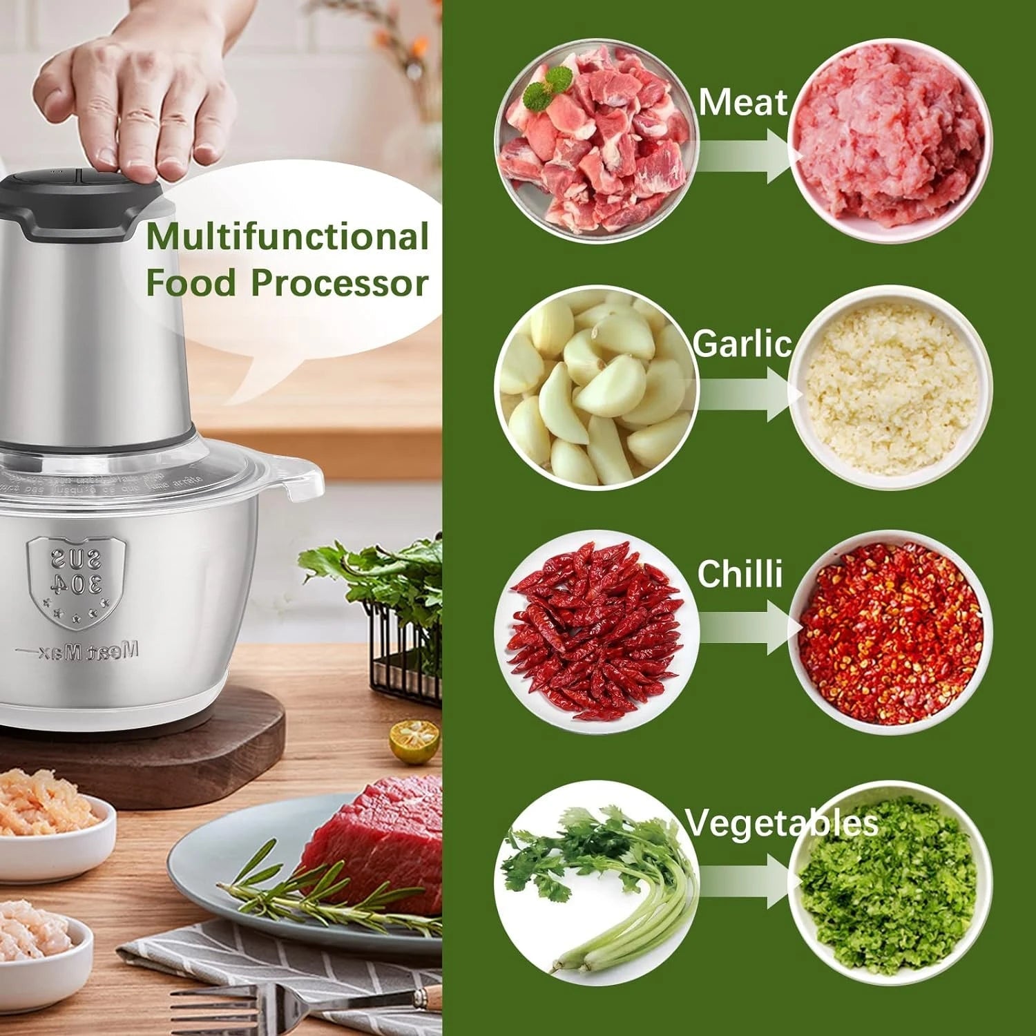Electric Food Chopper & Meat Grinder