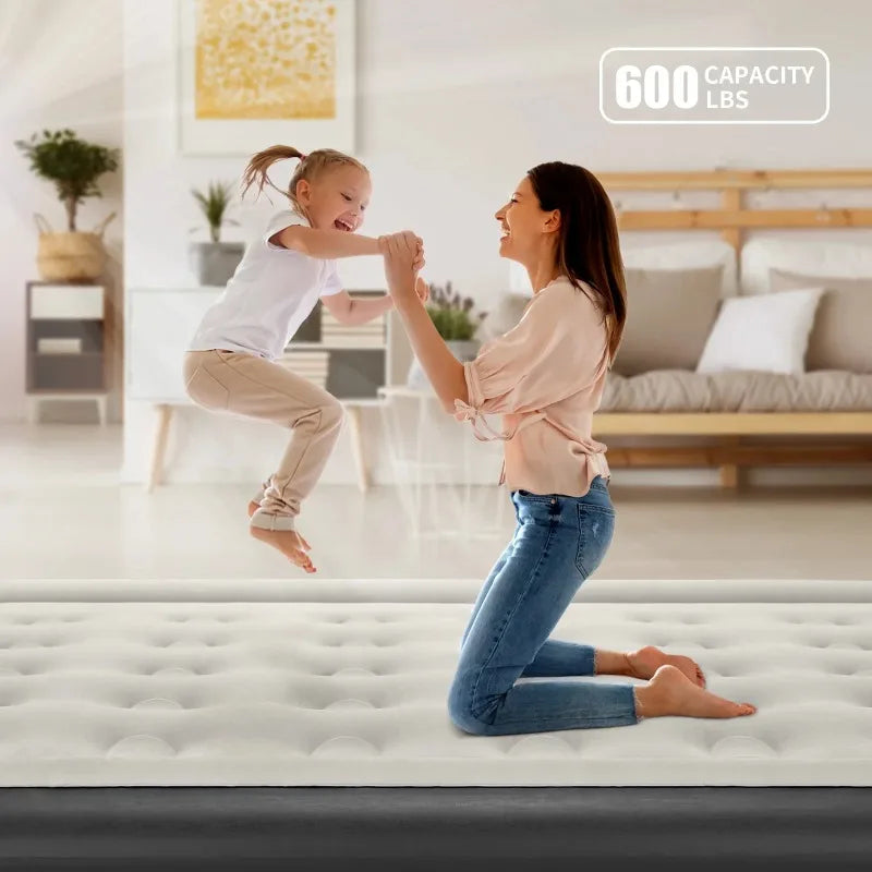 Elevated Queen Air Mattress with Built-in Pump