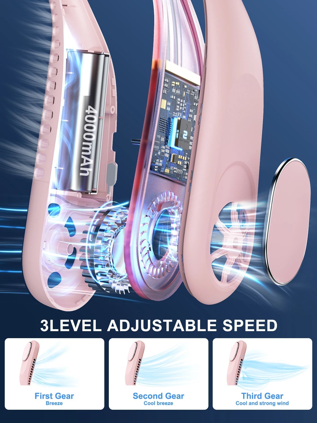 Blade-Free Portable Neck Fan