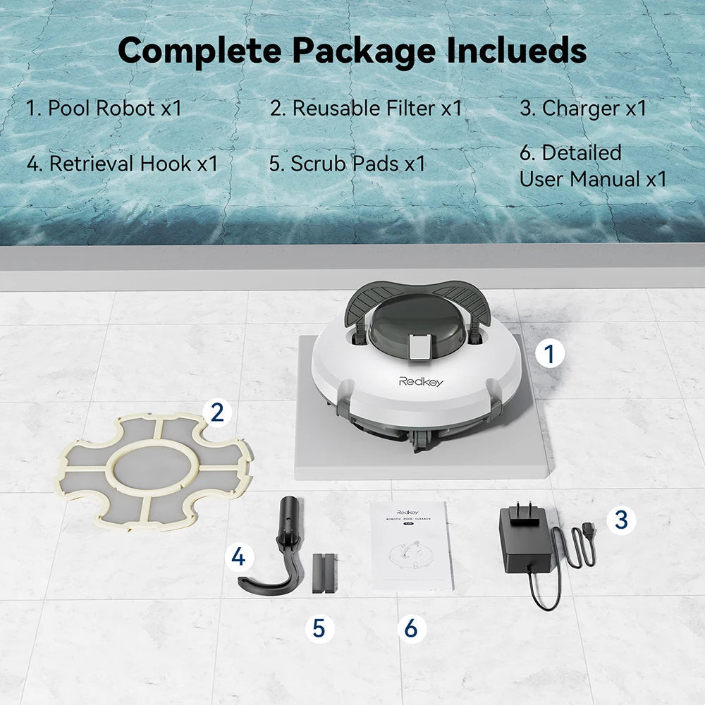 Robotic Pool Cleaner | Cordless Automatic Pool Vacuum