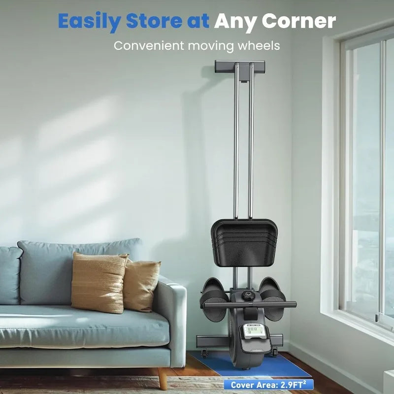 Rowing Machines for Home, Compact Rower Machine with 350LBS Loading Capacity, Magetic Rower with APP, Row Machine